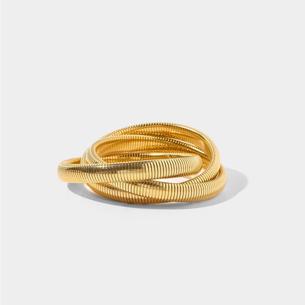 Elegant Gold Coil Bracelet